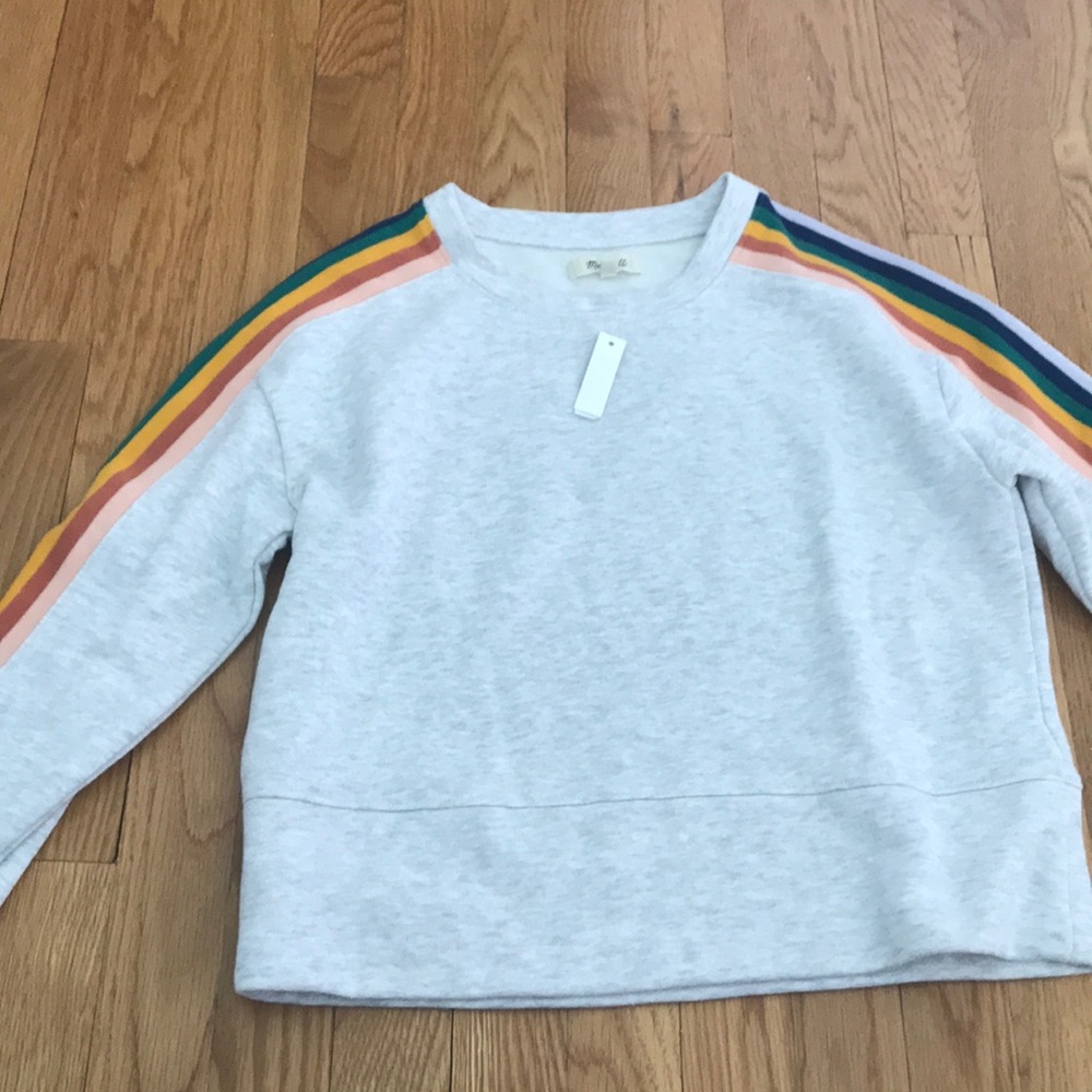 Madewell NWT rainbow/gray pullover
